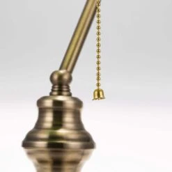 1-Light Traditional Bankers Desk Lamps With Classic Green Shade And Polished Brass Finish With Pull Chain Switch -Lamp Parts brass and green yansun table lamps h dl026gn1 1f 1000