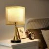 17.7 In. Copper Metal Double Layer Wire Cloth Cover Lampshade Table Lamp Vintage Home Decor Bedside Nightstand Lamps -Lamp Parts brass gold tozing table lamps tflt3003 01 gdjs 2308 64 1000