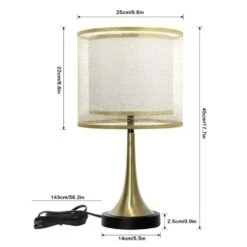 17.7 In. Copper Metal Double Layer Wire Cloth Cover Lampshade Table Lamp Vintage Home Decor Bedside Nightstand Lamps -Lamp Parts brass gold tozing table lamps tflt3003 01 gdjs 2308 76 1000