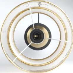 17.7 In. Copper Metal Double Layer Wire Cloth Cover Lampshade Table Lamp Vintage Home Decor Bedside Nightstand Lamps -Lamp Parts brass gold tozing table lamps tflt3003 01 gdjs 2308 fa 1000