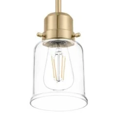 Timphaven 1-Light Brass Shaded Mini-Pendant Clear Glass -Lamp Parts brass hampton bay pendant lights lcf8901as 01 bs 40 1000