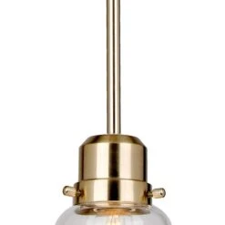 Timphaven 1-Light Brass Shaded Mini-Pendant Clear Glass -Lamp Parts brass hampton bay pendant lights lcf8901as 01 bs 4f 1000