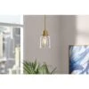 Timphaven 1-Light Brass Shaded Mini-Pendant Clear Glass
