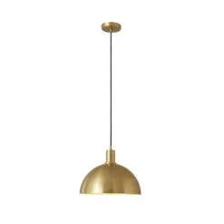 Kateo 1-Light Brass Mid-Century Metal Shaded Dome Pendant