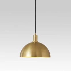 Kateo 1-Light Brass Mid-Century Metal Shaded Dome Pendant -Lamp Parts brass huoku pendant lights pd1007541 a0 1000