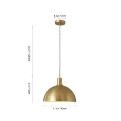 Kateo 1-Light Brass Mid-Century Metal Shaded Dome Pendant -Lamp Parts brass huoku pendant lights pd1007541 c3 1000