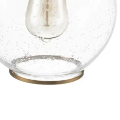 Sol 7.9 In. W 1-Light Seeded Glass Globe Mini Pendant Light With Brass Trim Industrial Modern Glass Hang Light -Lamp Parts brass huoku pendant lights pd1065651 1d 1000