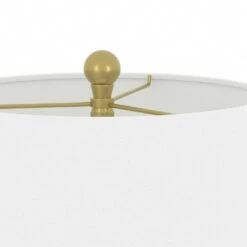 Cleveland 30 In. Brass Modern Dimmable Metal Bedroom Living Room Bedside Desk Nightstand Table Lamps USB Port Set Of 2 -Lamp Parts brass maxax table lamps t172 gd 1f 1000