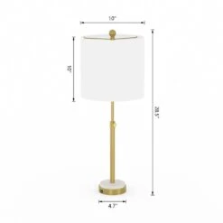 Cleveland 30 In. Brass Modern Dimmable Metal Bedroom Living Room Bedside Desk Nightstand Table Lamps USB Port Set Of 2 -Lamp Parts brass maxax table lamps t172 gd 40 1000