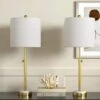 Cleveland 30 In. Brass Modern Dimmable Metal Bedroom Living Room Bedside Desk Nightstand Table Lamps USB Port Set Of 2 1 Cleveland 30 In. Brass Modern Dimmable Metal Bedroom Living Room Bedside Desk Nightstand Table Lamps USB Port Set Of 2 -Lamp Parts brass maxax table lamps t172 gd 64 1000