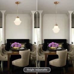 1-Light Brass & Milk White Retro Glass Pendant Light Dome Ceiling Pendant Lighting For Bedroom Living Room -Lamp Parts brass milk white adsensty pendant lights hd 1 br d00113 66 1000