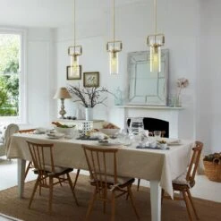 1-Light Dimmable LED Brass Glass Kitchen Island Pendant Light For Living Room, Bedroom, Entryway, Dining Room, Foyer -Lamp Parts brass puyrnf pendant lights yhfk100gddb 40 1000