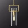 1-Light Dimmable LED Brass Glass Kitchen Island Pendant Light For Living Room, Bedroom, Entryway, Dining Room, Foyer -Lamp Parts brass puyrnf pendant lights yhfk100gddb 64 1000