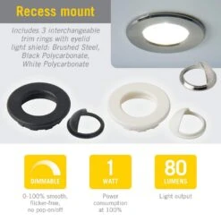 Mini-Recessed LED Puck Light Bright White (4000K) -Lamp Parts bright white 4000k armacost lighting puck lights 221125 1f 1000
