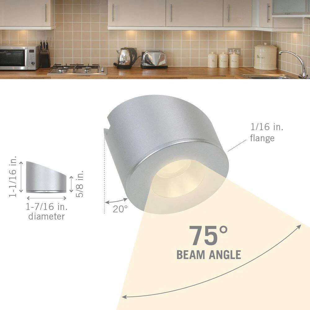 PureVue Mini Dimmable Under Cabinet LED Puck Light Angled 4000K 6 PureVue Mini Dimmable Under Cabinet LED Puck Light Angled 4000K - Image 4