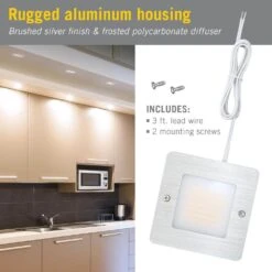 Square Low Profile Under Cabinet LED Puck Light 4000K 11 Square Low Profile Under Cabinet LED Puck Light 4000K -Lamp Parts bright white armacost lighting puck lights 238211 1f 1000