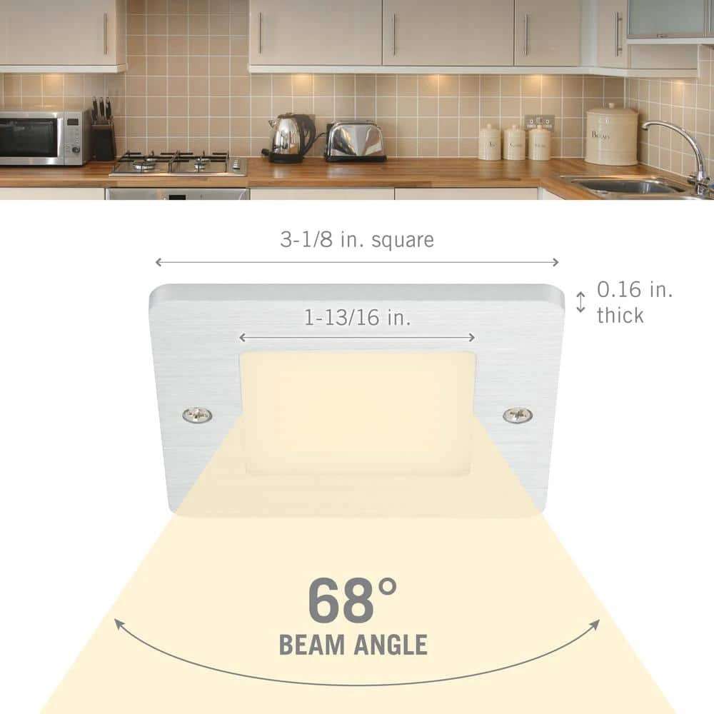 Square Low Profile Under Cabinet LED Puck Light 4000K 5 Square Low Profile Under Cabinet LED Puck Light 4000K - Image 3