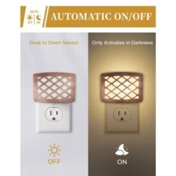 120 Lumens Dimmable Night Light 3000K Night Lights Wall For Hallways Dusk-to-Dawn Sensor Adjustable Brightness 2-Pack -Lamp Parts briignite night lights hr gy05502us 2a 1f 1000