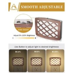 120 Lumens Dimmable Night Light 3000K Night Lights Wall For Hallways Dusk-to-Dawn Sensor Adjustable Brightness 2-Pack -Lamp Parts briignite night lights hr gy05502us 2a 4f 1000