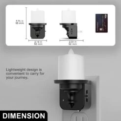 1-Watt Plug-in Black LED Candle Night Light With Dusk To Dawn Sensor Sliding Dimmer,3000K Warm Light For Bedroom(2-Pack) -Lamp Parts briignite night lights hr gy11402us 2ap3 1f 1000