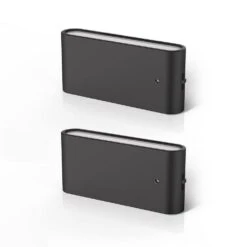 1W Plug-in Dusk-to-Dawn Sensor Black LED Night Light,3000K Warm Light,Dimmer 0%-100% 2-Pack For Hallway, Bedroom