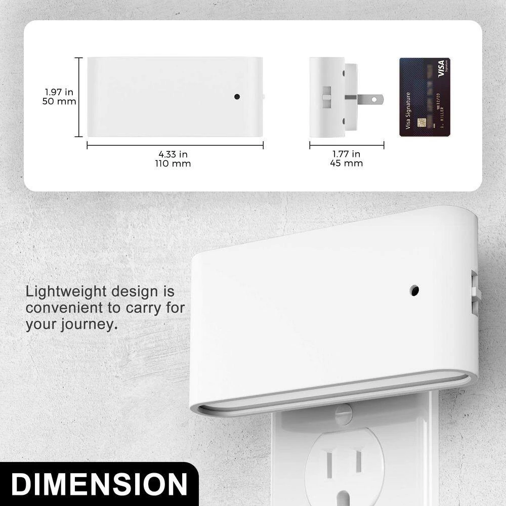 6-Pack 1W Plug-in Dimmable LED Night Light With Horizontal Wall Sconce Design And 3000K Warm Light For Hallway 8 6-Pack 1W Plug-in Dimmable LED Night Light With Horizontal Wall Sconce Design And 3000K Warm Light For Hallway - Image 6