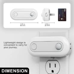 [2-Pack]Plug-in Motion Sensor Dusk To Dawn LED Night Light, Soft White 3000K Dimmable 30/60/100LM For Hallway, Bedroom -Lamp Parts briignite night lights hr gy11902us 2bp3 44 1000