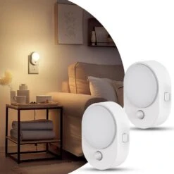 6-Pack White 0.6 W Plug-in Motion Sensor Night Light Oval Shape With 3-Mode Control And Warm 3000K LED Glow -Lamp Parts briignite night lights hr gy12302us 6ap3 c3 1000