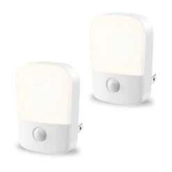 1-Watt Night Light With Dusk To Dawn Sensor, Adjustable Brightness (30/60LM), Daylight White Lights (2-Pack)