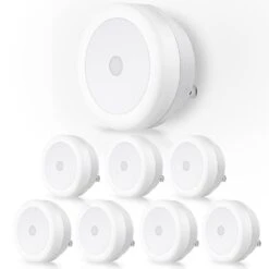 0.6-Watt Light Sensing None Plug-In Integrated LED Night Light Bulb 3000K Warm White (4-Pack)