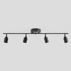 Shura Bronze Integrated LED Fixed Track Light, Rotatable Cylinder Heads, 3 Ft. Track Lighting Kit, 3000 K, 2240 Lumens -Lamp Parts bronze 3000k vidalite track lighting kits ce1060079 76 1000