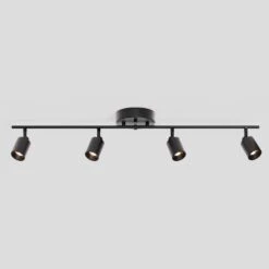 Shura Bronze Integrated LED Fixed Track Light, Rotatable Cylinder Heads, 3 Ft. Track Lighting Kit, 3000 K, 2240 Lumens -Lamp Parts bronze 3000k vidalite track lighting kits ce1060079 fa 1000