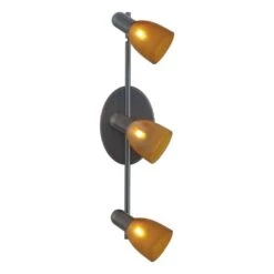 EGLO Benita 3-Light Bronze Lighting Track With Amber Shades