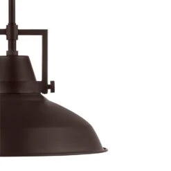 Wilhelm 12 In. 1-Light Bronze Industrial Farmhouse Pendant Light Fixture With Metal Shade -Lamp Parts bronze hampton bay pendant lights l4927 12 bz 40 1000