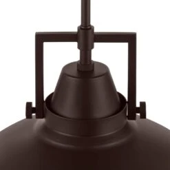 Wilhelm 12 In. 1-Light Bronze Industrial Farmhouse Pendant Light Fixture With Metal Shade -Lamp Parts bronze hampton bay pendant lights l4927 12 bz a0 1000