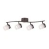 4-Light Bronze Halogen Fixed Track Lighting Kit With Wave Bar Frosted Glass -Lamp Parts bronze hampton bay track lighting kits 17205s4 bz 64 1000