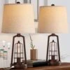 22.8 In. Bronze Table Lamp Set Of 2, Farmhouse Lamps With USB A+C And Nightlight, 3-Way Dimmable Touch Control -Lamp Parts bronze ltemziiy table lamps ts017 64 1000