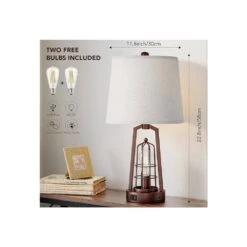 22.8 In. Bronze Table Lamp Set Of 2, Farmhouse Lamps With USB A+C And Nightlight, 3-Way Dimmable Touch Control -Lamp Parts bronze ltemziiy table lamps ts017 c3 1000