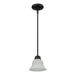 Avex 1-Light Dark Bronze Pendant Light With Frosted Glass Shade，No Bulbs Included -Lamp Parts bronze miscool pendant lights tch10q76431 44 1000