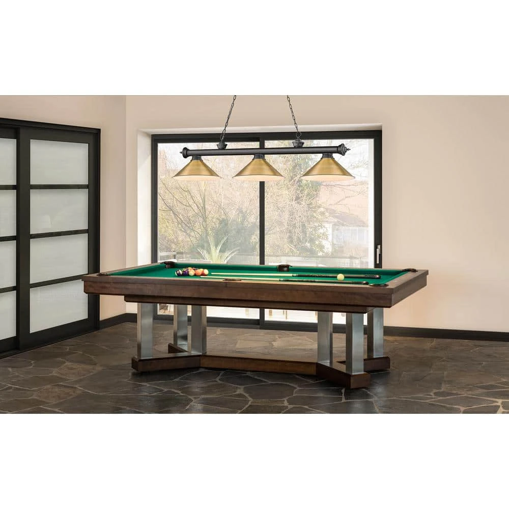 Cordon 3-Light Bronze Plate With Metal Rubbed Brass Shade Billiard Light With No Bulbs Included 8 Cordon 3-Light Bronze Plate With Metal Rubbed Brass Shade Billiard Light With No Bulbs Included - Image 6
