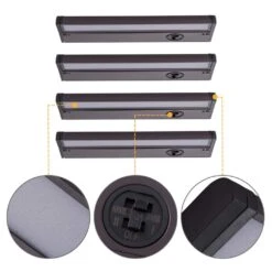 12 In. Hardwired Bronze Selectable 3000K/3500K/4000K Dimmable Integrated LED Under Cabinet Light (4-Pack) -Lamp Parts bronze under cabinet bar lights hca2187 4uc 1f 1000