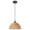 1-Light Brown Rattan Dome Single Pendant Light With Rattan Shade, No Bulbs Included -Lamp Parts brown adsensty pendant lights hd5 1 b d9010m 64 1000