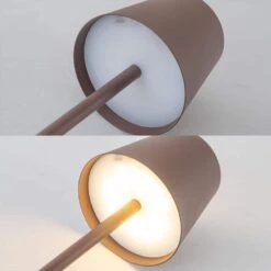 4-Pack 14 In. Brown LED Cordless Table Lamp, 3CCT Dimmable Portable Desk Lamps -Lamp Parts brown c cattleya table lamps hca2615 4tb 44 1000