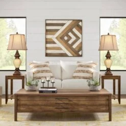 28 In. High Traditional Table Lamp Set Of 2 Vintage Bronze Bedside Lamps Faux Silk Bell Shades Lamp For Bedroom-Brown -Lamp Parts brown ltemziiy table lamps ts020 1f 1000