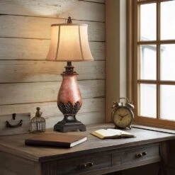 Set Of 2 Farmhouse Rustic Table Lamps, 3-Color Temperature Dimmable For Bedroom And Living Room Western Decor -Lamp Parts brown resin rottogoon table lamps hmlp468az2 66 1000