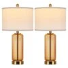 26'' Modern Brown Glass Table Lamps Set Of 2,3-Way Dimmable Bedside Lamps With USB A+C Ports& Touch Control For Bedroom 1 26'' Modern Brown Glass Table Lamps Set Of 2,3-Way Dimmable Bedside Lamps With USB A+C Ports& Touch Control For Bedroom -Lamp Parts brown rottogoon table lamps wtlp479ay2 64 1000