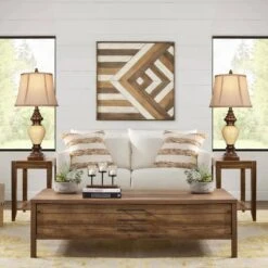 2-Pack 28 In. H Brown Table Lamp With Faux Silk Bell Shades And 2 LED Bulbs Vintage Bronze Bedside Lamps Nightstand Lamp -Lamp Parts brown table lamps t3146 p927 zt 44 1000