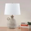 Cleveland 24 In. Brown Traditional Dimmable Resin Bedroom Living Room Bedside Desk Nightstand Table Lamps Usb Port -Lamp Parts brown white linen shade maxax table lamps t177 bn s 64 1000