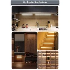 42 In. LED Under Cabinet Lighting Fixture. Integrated LED. Linkable. 3500K, Brush Nickel Finish -Lamp Parts brush nickel amax lighting under cabinet bar lights leduc42nkl 31 1000