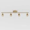 Shura 4-Light Brushed Brass Integrated LED Track Light With Rotatable Heads, 3 Ft. Track Lighting Kit, 3000k, 2240 Lumen